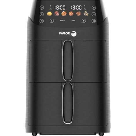Friteuse sans huile 2x2.5l 2000w noir - Fagor - FG3301