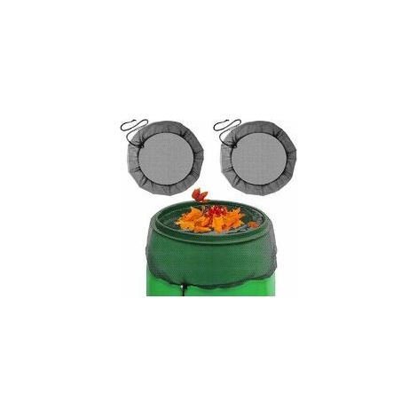 Filet pour Citerne de Pluie 2Pcs Protection Réglable de pour Les Tonneaux de Pluie Housses en Maille pour Tonneau de Pluie avec Cordon de Serrage Réglable Convient pour Une Utilisation en Extérieur (1/2)