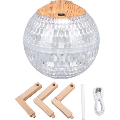Mini-humidificateur veilleuse boule cristal 2.2W 350ml RGB USB silencieux portable pour maison (1/5)