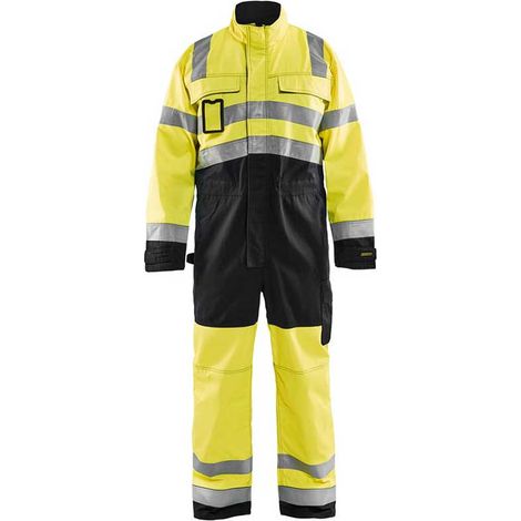 Combinaison de travail manches longues haute visibilité 6373 - Jaune fluo/Noir 44 (1/4)