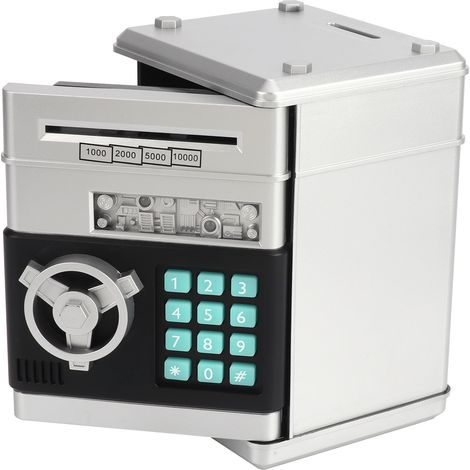 Coffre-fort électronique ATM simulateur avec mot de passe pour enfants - Tirelire épargne pièces argent cadeau