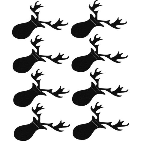 Sachet à couverts de Noël motif tête d'élan : élégantes housses de fourchettes et couteaux, ensemble de vaisselle festive pour réunions familiales, accessoire décoratif parfait (1/5)