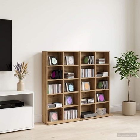 vidaXL CD Cabinet 2 pcs Artisan Oak 65 x 23.5 x 97.5 cm (1/5)