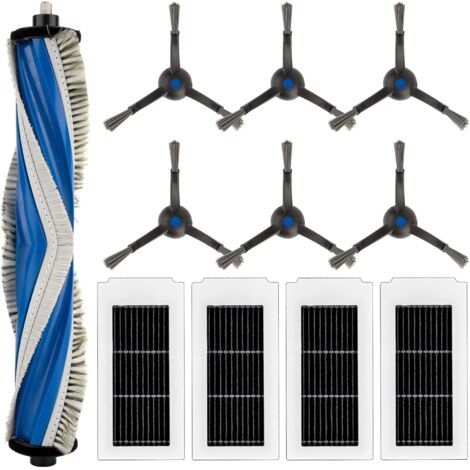 Per robot aspirapolvere ECOVACS DEEBOT X5 Omni, X5 Pro Omni, kit accessori: 1 spazzola rotante, 4 filtri HEPA, 6 spazzole laterali (1/4)