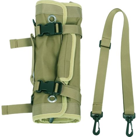 Borsa portautensili arrotolabile in tessuto Oxford 600D, custodia portatile a 6 tasche per auto, garage, officina, verde oliva. (1/4)
