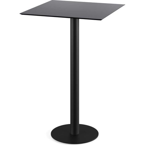 Urban mange-debout avec piètement noir + plateau HPL noir 70x70 cm - Feros