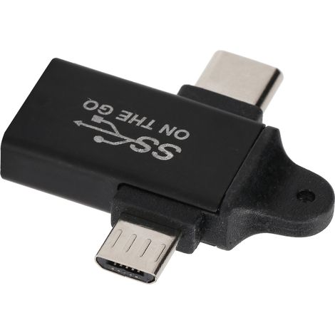 Adaptateur USB 3.0 vers Micro USB et Type C 2 en 1, Transfert Rapide et Charge Accélérée Compatible OTG