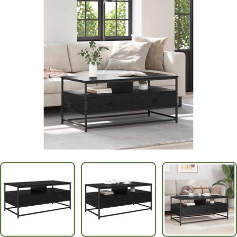 Wohnzimmer Tisch - Couchtisch Schwarz Eichen-Optik 100 x 51 x 45 cm Holzwerkstoff (1/5)
