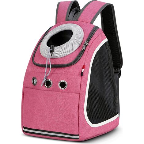 Sac à dos rose pour chien portable confortable et respirant pour petits chiens, chiots, chats, voyage, randonnée, camping, transport pour animaux (1/5)