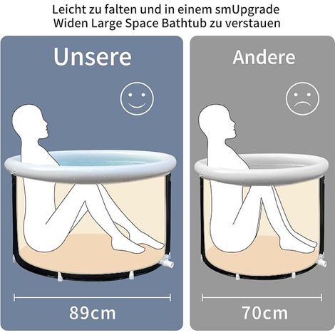 Foldable Bathtub 35 x 55 cm Inflatable Ice Bath 342 L Cold Water Therapy (1/4)