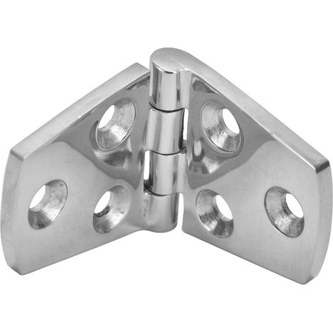 Charnière de porte marine 6 trous polie miroir acier inox 316 pour bateau 76x38mm (1/5)