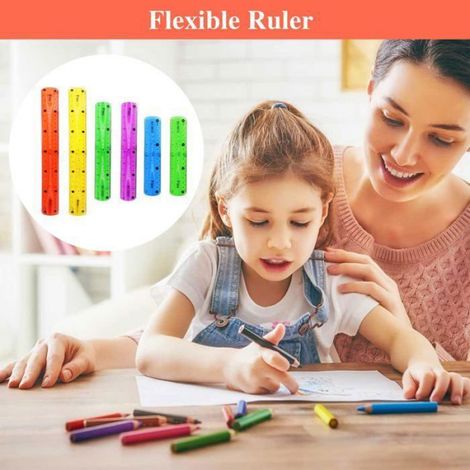 Règle - 15 cm 20 cm 30 cm - Flexible Pliable En PVC - École Bureau Maison - 6 Pièces (1/5)