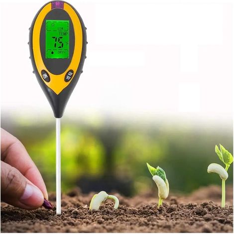Testeur de pH du Sol 3/4 en 1, testeur d'humidité, d'acidité, testeur d'humidité du Sol, kit de Test de Sol for Plantes et Fleurs,Précision améliorée(4 in 1 Soil Tester) (1/5)