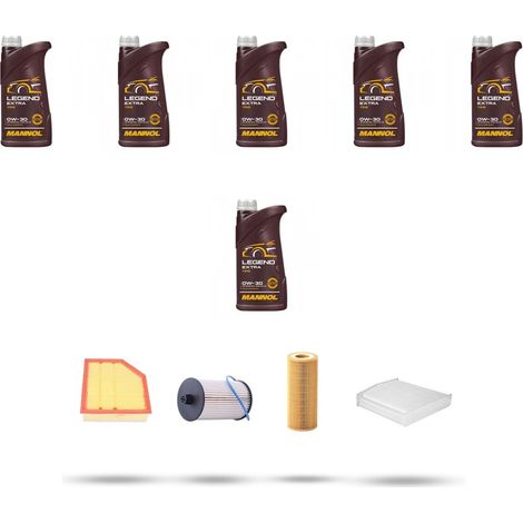 Kit tagliando 4 FILTRI e 6L OLIO compatibile con Volvo V70 II 2.4 D5 136Kw dal 2005 al 2007 (1/5)