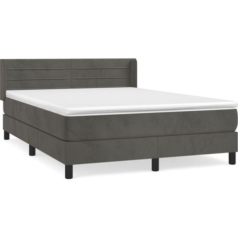 Maison Exclusive - Cama box spring con colchón terciopelo gris os (1/5)