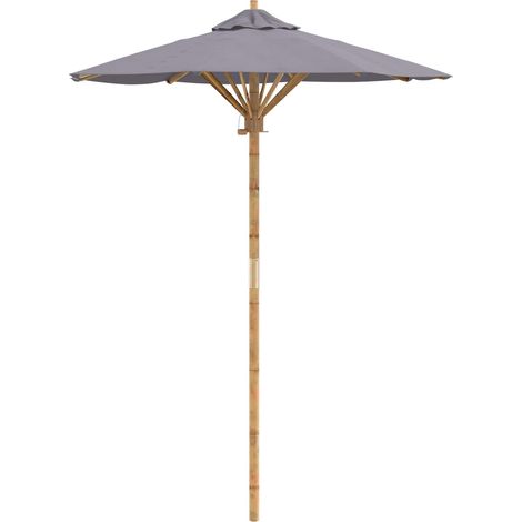 Parasol de jardin Gris foncé Ø 270 x 260 cm Bambou