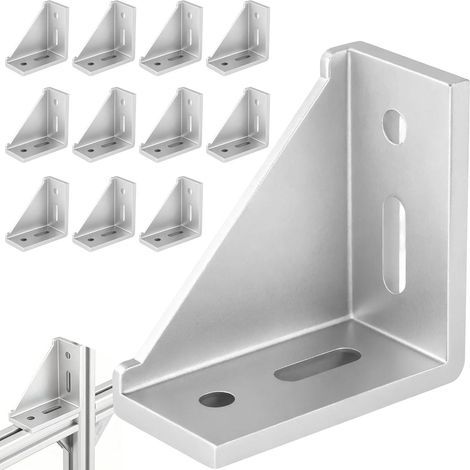 12 Aluminium-Eckverbinder 30 x 60 mm, Montagematerial, 90°-Winkelverbinder für Aluminiumprofile, stabiler Verbinder für Abstandsprofile und Projekte (1/5)