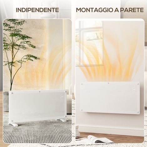 Radiateur soufflant électrique 2000W blanc, 87x21.5x44.5 cm, avec télécommande et programmateur réglable (1/5)