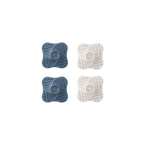 Set di 4 coperture in silicone per scarichi doccia, filtri per scarichi di doccia e vasca, raccogli-capelli - Crezuo