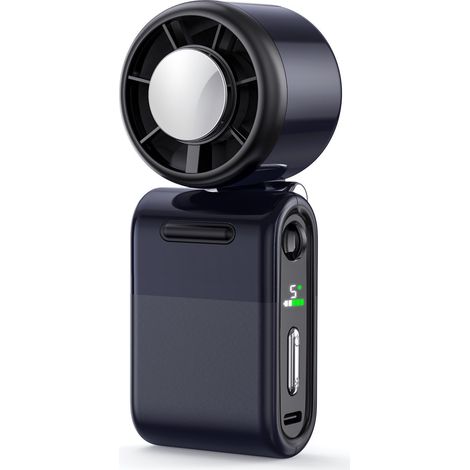 Outdoor Portable Handheld Digital Fan Rechargeable Powerful Turbos Fan Cooling Tool for Outdoor Camping Traveling,Black (1/5)
