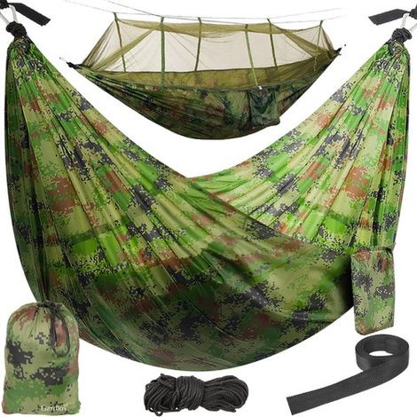 Touristenhangematte santiago army 260x140cm netz (1/5)
