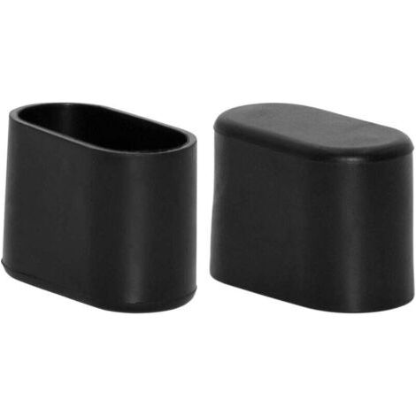 Ovale PVC-Fußkappen für Stühle, Tische und Möbel, 15 x 30 mm, schwarz, 8er-Packung