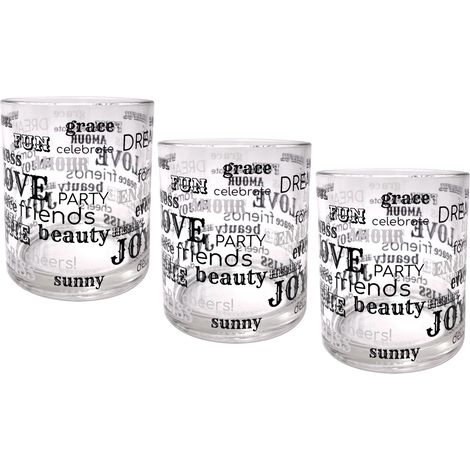 MAURY'S BICCHIERI PER ACQUA LETTERING IN CONFEZIONE DA 3 PEZZI