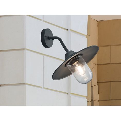 Vintage Außenwandleuchte in Anthrazit mit E27 LED, Höhe 32cm (1/5)