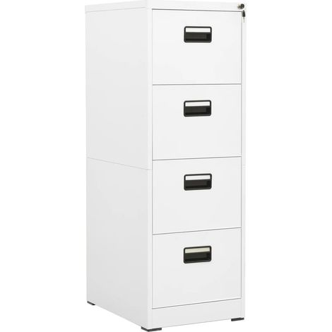 Aktenschrank Weiß 46x62x133 cm Stahl