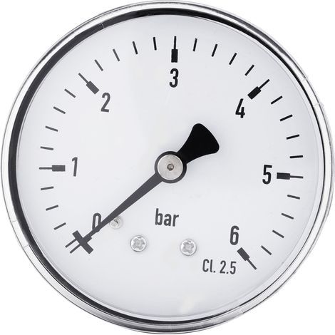 Hochpräzises Miniatur-Manometer (1 Stück) für Kraftstoff, Luft, Öl, Flüssigkeiten, Wasser, 0-6 bar, 1/4" NPT-Gewinde.