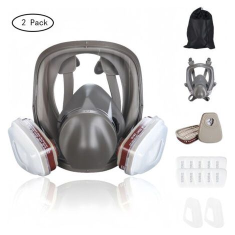16 en 1Masque à gaz antibuée, respirateur facial intégral, respirateur de pulvérisation de peinture industrielle, filtre de travail de sécurité, protection contre le formaldéhyde(2 pack) (1/5)