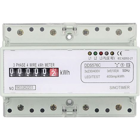 Compteur d'Énergie Triphasé Multifonction Avancé DDS576C sur Rail DIN Écran LCD 7 Digits, 5(100)A, 380V/400V avec Entrée TC Pour Usage Industriel, Commercial et Résidentiel-Alovez
