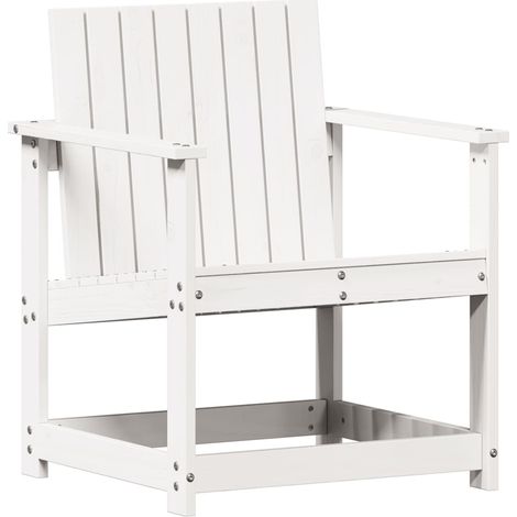 Maison Exclusive - Silla de jardín madera maciza de pino blanco 6