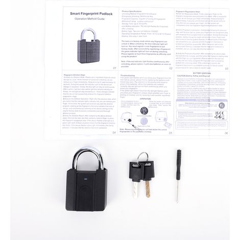 Lucchetto intelligente BT con impronta digitale, robusto lucchetto per esterni con chiave IP67, impermeabile, con memoria per 50 impronte digitali, ideale per recinzioni, capanni, porte di piscine e m