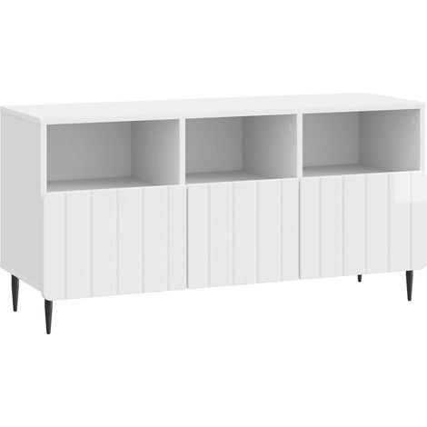 TV Cabinet High Gloss White 102 x 34.5 x 50 cm Engineered Wood vidaXL
