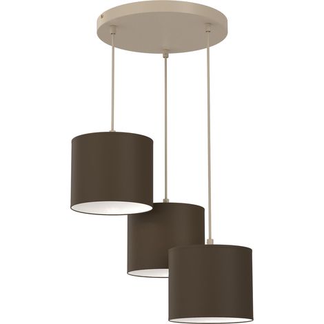 Lustre suspendu moderne beige et marron 3xE27 15W Arden Luminex (1/2)