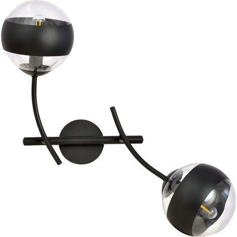 Applique Emibig HUNTER 2xE14 verre noir métal IP20 38cm (1/5)