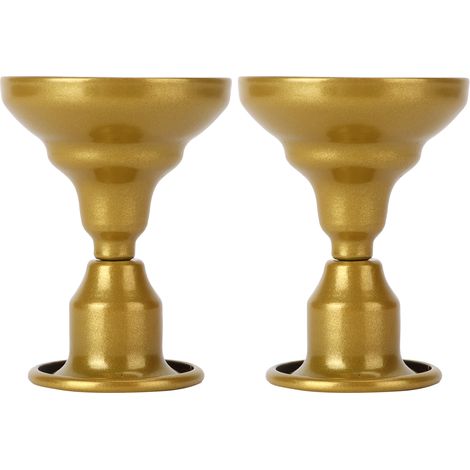 Lot de 2 bougeoirs style européen, mini bougeoirs rétro simples à double usage pour décoration de bureau, cadeaux (dorés) (1/5)