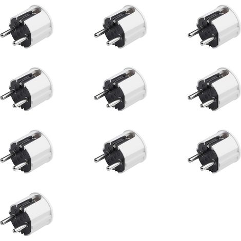 Meister Schutzkontakt-Stecker - 10 Stück - Kunststoff - weiß - 250 V - 16 A - Maximaler Kabelquerschnitt 2,5 mm²