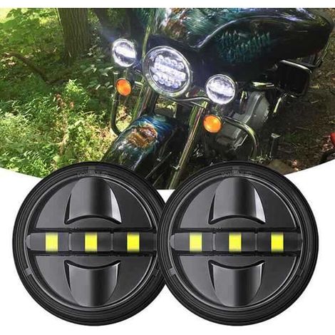 1 paire de phares LED pour motos Harley Road King FLHR 05-16 (1/4)