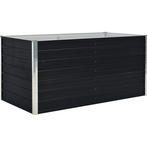 Fioriera 160 x 80 x 45 cm acciaio zincato antracite 020000792