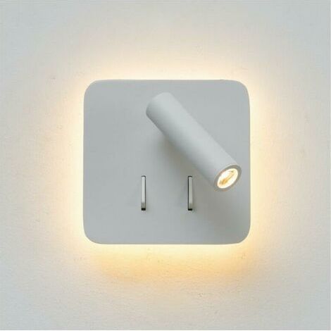 Kaelt - One Piece Square Lampe de chevet Applique murale LED Intérieur Hôtel Applique Murale Couloir de chevet Applique murale avec interrupteur Noir 3W (Blanc) -147 30mm (1/3)