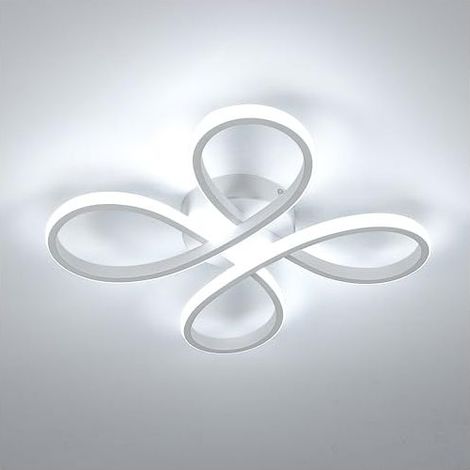 Attraktive, moderne LED-Deckenleuchte, 30 W, 3400 lm, blütenförmige Leuchte für Flur, Balkon, Schlafzimmer, Wohnzimmer, Esszimmer, warmes Licht (3000 K), 30 cm, Weiß (1/5)
