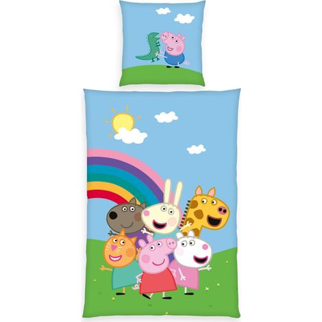 Parure de Lit, Taie d'oreiller 80 x 80 cm avec motif réversible, housse de couette 135 x 200 cm, Avec fermeture éclair, 100% coton/renforcé (1/3)