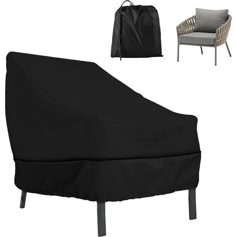 Garden Chair Cover, 80 x 85 x 91 cm, Stackable Chair Cover, for Armchairs, Backchairs, Black (1/5)