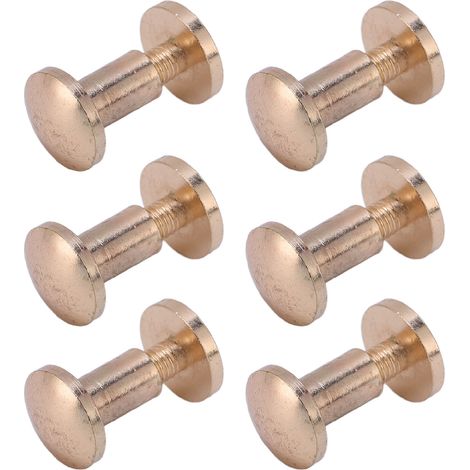 20 jeux de vis à reliure Chicago courbes, kit assorti pour la fabrication artisanale de sacs, ceintures, chaussures et porte-monnaie (8 x 5 mm et 8 x 7 mm). (1/5)