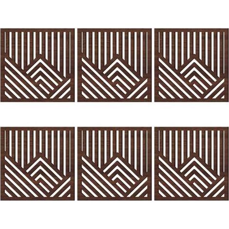 Set mit 6 dekorativen Holzwandpaneelen – JINFGERNE – Durchbrochenes Bergmuster – Wanddekoration für den Innenbereich (1/5)