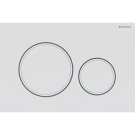 Plaque de déclenchement double Geberit Sigma20 : laque blanche mate, revêtement facile à nettoyer, blanc (115.882.01.1) (1/4)