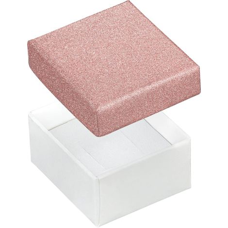 Scatola portagioie decorativa rosa e bianca con glitter, confezione regalo