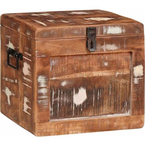 Boîte de rangement avec stockage Marron Bois de mangue massif